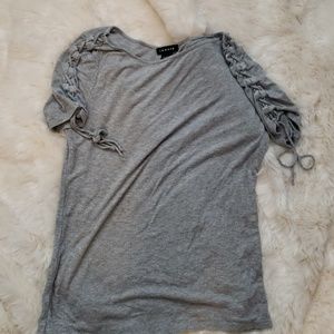 Grey Shirt with Laced Detail on Sleeve